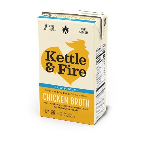 Kettle &Amp; Fire Organic Low Sodium Chicken Broth, 32 Oz