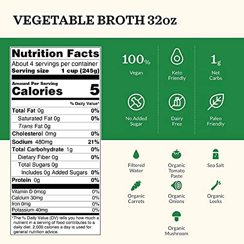 Kettle &Amp; Fire Organic Vegetable Broth, 32 Oz