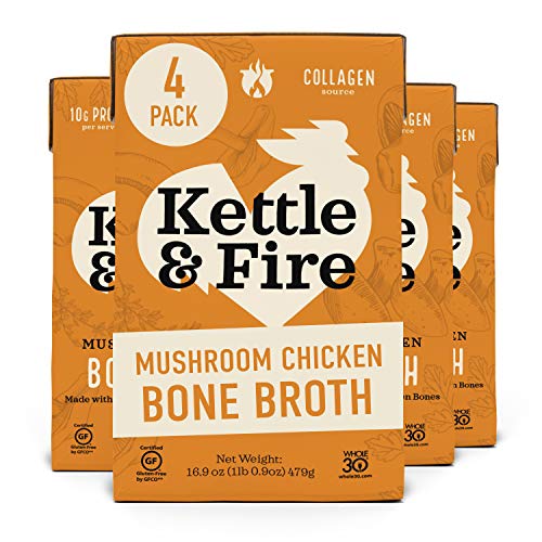 Mushroom Chicken Bone Broth By Kettle And Fire, Pack Of 4, Keto