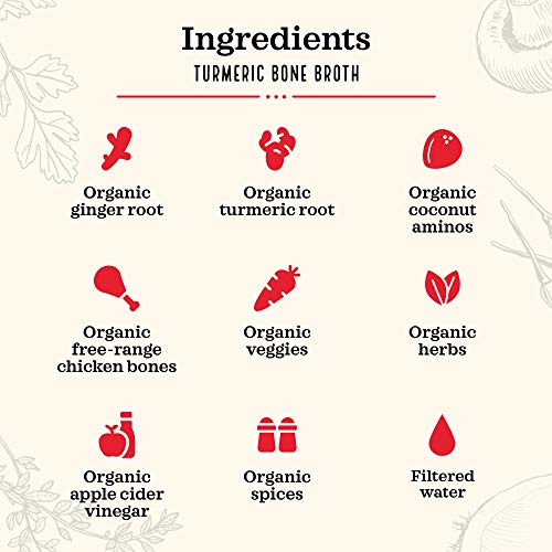 Turmeric Ginger Chicken Bone Broth By Kettle And Fire, Pack Of 3