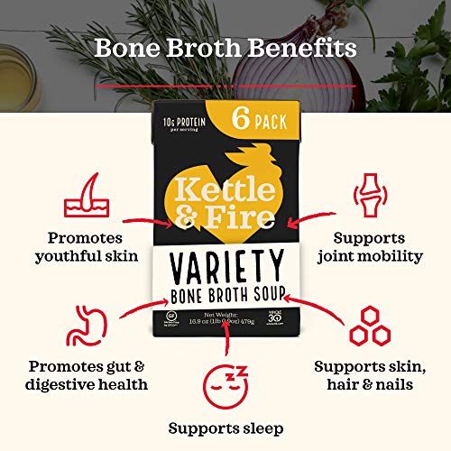 Whole 30 Approved Bone Broth 2 Beef, 2 Chicken, And 2 Mushroom C