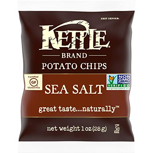 Kettle Brand Potato Chips, Sea Salt, Single-Serve 1 Ounce Bags