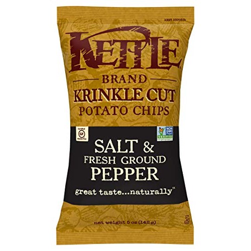 Kettle Brand Krinkle Cut Potato Chips, Salt And Fresh Ground Pep