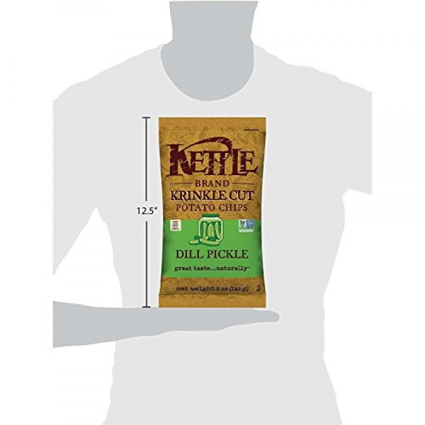 Kettle Brand Potato Chips, Krinkle Cut Dill Pickle, 2 Ounce Pac...