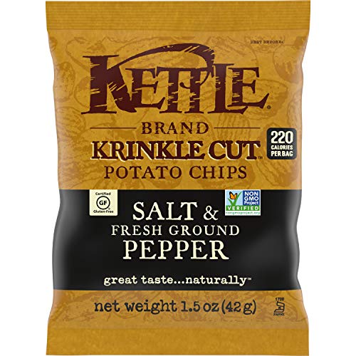 Kettle Brand Potato Chips, Krinkle Cut Salt And Fresh Ground Pep
