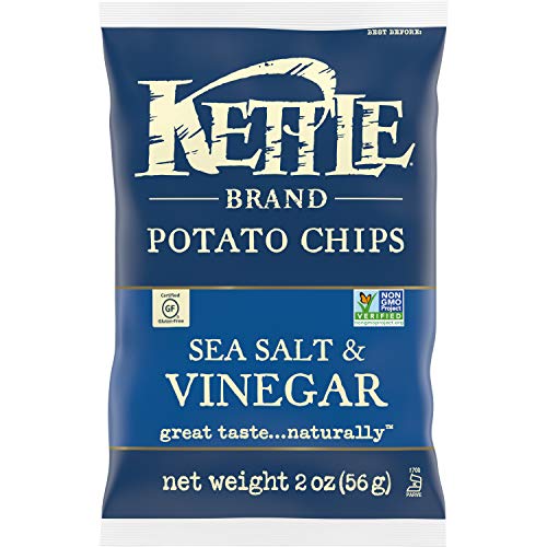 Kettle Brand Potato Chips, Sea Salt And Vinegar, 2-Ounce Bags, 6
