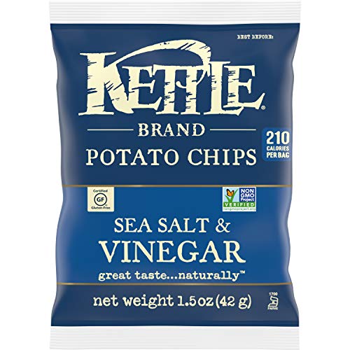 Kettle Brand Potato Chips, Sea Salt And Vinegar, Single-Serve 1.