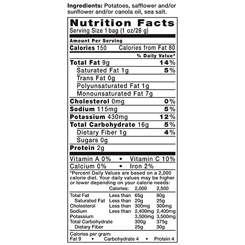 Kettle Brand Potato Chips, Sea Salt, Single-Serve 1.5 Ounce Bags