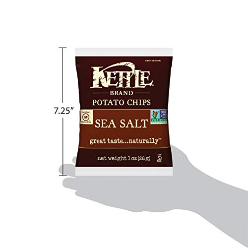 Kettle Brand Potato Chips, Sea Salt, Single-Serve 1.5 Ounce Bags