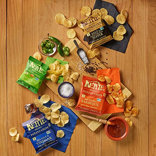 Kettle Brand Potato Chips Variety Pack, Sea Salt &Amp; Vinegar, Krin