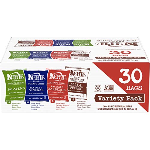 Kettle Brand Potato Chips Variety Pack, Sea Salt &Amp; Vinegar, Krin