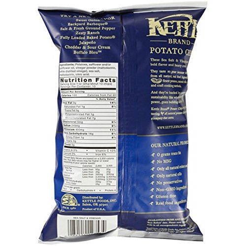 Kettle Foods Salt And Vinegar Potato Chips, 13 Oz