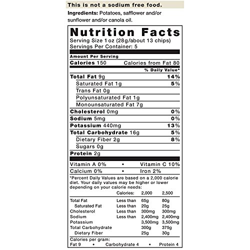 Kettle Brand Potato Chips, Unsalted, 5 Ounce Bags Pack Of 15