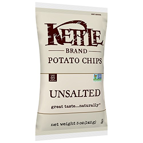 Kettle Brand Potato Chips, Unsalted, 5 Ounce Bags Pack Of 15