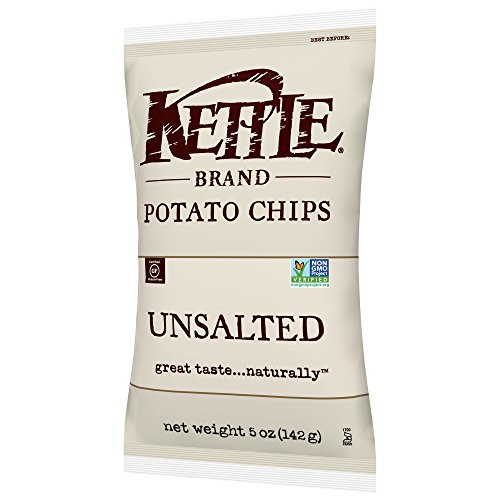 Kettle Brand Potato Chips, Unsalted, 5 Ounce Bags Pack Of 15