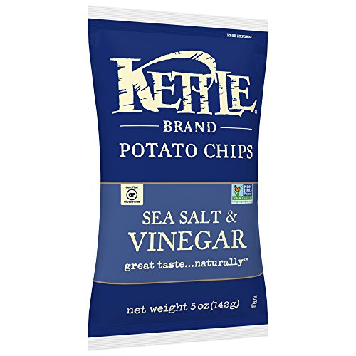 Kettle Brand Potato Chips, Sea Salt And Vinegar, 5-Ounce Bags P