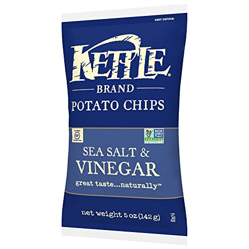 Kettle Brand Potato Chips, Sea Salt And Vinegar, 5-Ounce Bags P