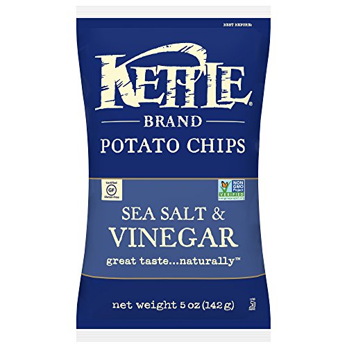Kettle Brand Potato Chips, Sea Salt And Vinegar, 5-Ounce Bags P