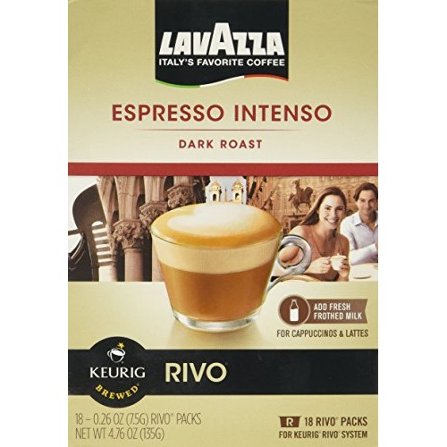 Lavazza Intenso, Espresso 18 Packs Of .26Oz For Keurig Rivo Systems