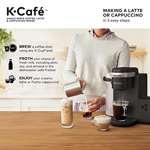 Keurig K-Cafe Coffee Maker, Single Serve K-Cup Pod Coffee, Latte