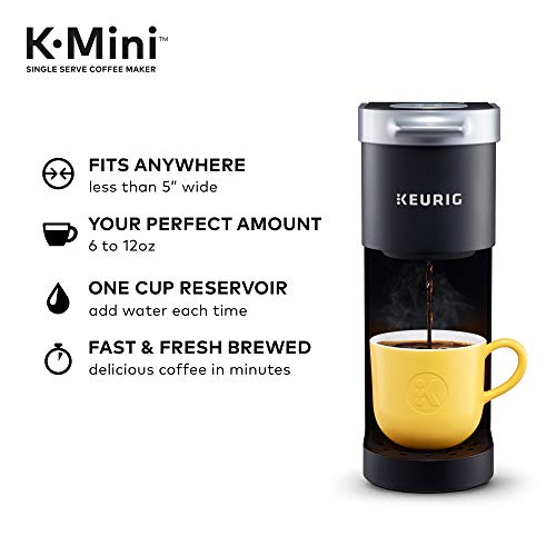 Keurig K-Mini Coffee Maker, Black With Coffee Lovers 40 Count V
