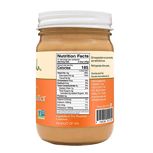 Kevala Cashew Butter, 12 Ounce
