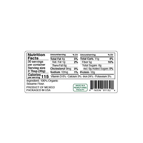 Kevala Organic Sesame Flour 2 lb - Gluten-free, Peanut-free