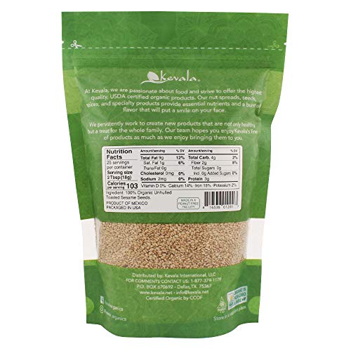Kevala Organic Toasted Sesame Seeds 1Lb