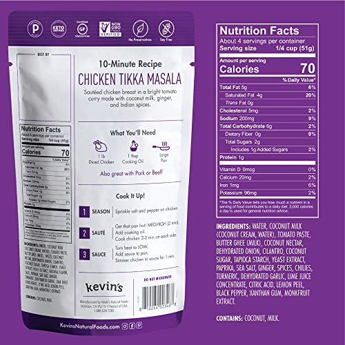 Kevins Natural Foods Tikka Masala Sauce - Keto And Paleo Simmer