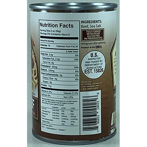 Keystone Meats All Natural Canned Beef, Ground, 14 Ounce Pack o... Keystone Meats All Natural Canned Beef, Ground, 14 Ounce Pack o...