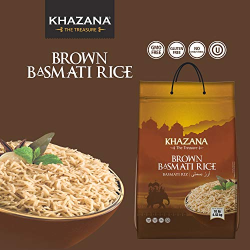 Khazana Premium Brown Basmati Rice - 10Lb Resealable Ziploc Bag