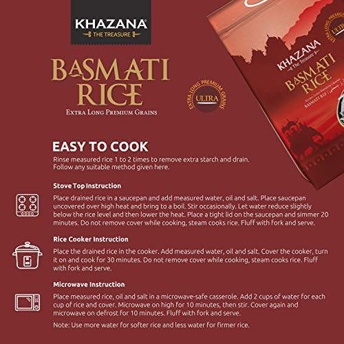 Khazana Premium Ultra Extra Long Basmati Rice - 10Lb Resealable