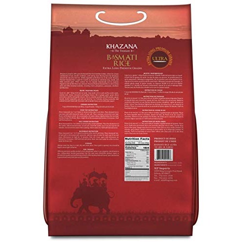 Khazana Premium Ultra Extra Long Basmati Rice - 10Lb Resealable
