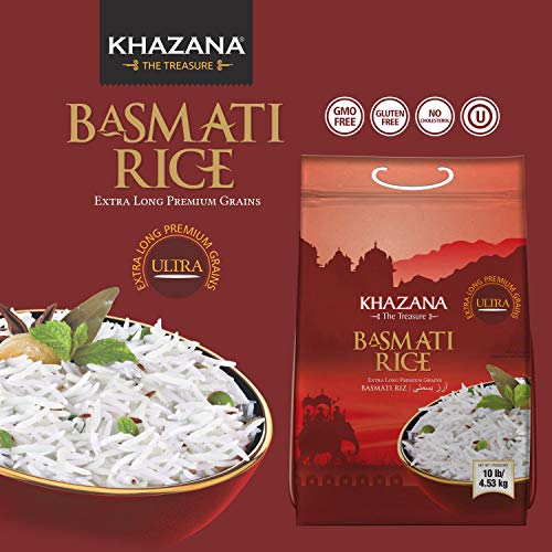 Khazana Premium Ultra Extra Long Basmati Rice - 10Lb Resealable