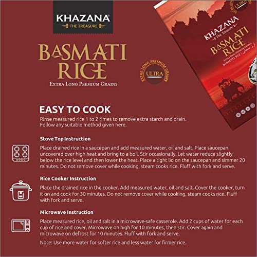 Khazana Premium Ultra Extra Long Basmati Rice - 4Lb Resealable Z