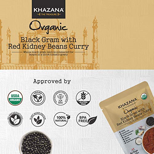 Vegan Organic Ready To Eat Indian Meals 6-Pack - Black Gram W/