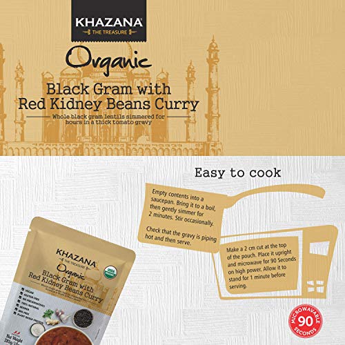 Vegan Organic Ready To Eat Indian Meals 6-Pack - Black Gram W/