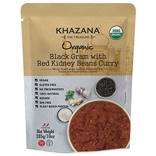 Vegan Organic Ready To Eat Indian Meals 6-Pack - Black Gram W/