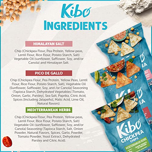 Kibo Chickpea Chips - High Protein/Fiber, Plant-Based, Cert. Glu...