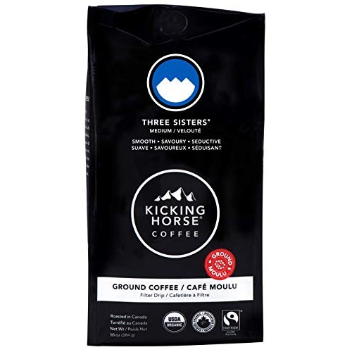 Kicking Horse Coffee, Three Sisters, Medium Roast, Ground, 10 Oz