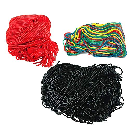 Kicko Licorice Laces Variety Pack - Black, Rainbow, And Strawber