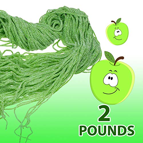 Kicko Sour Apple Licorice Laces - 2 Pounds - 32 Ounces - Bulk Ca