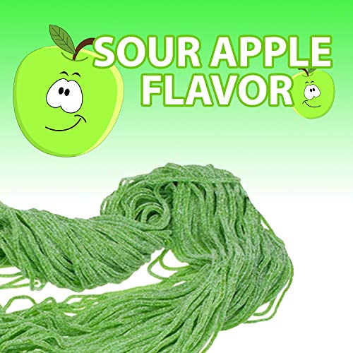 Kicko Sour Apple Licorice Laces - 2 Pounds - 32 Ounces - Bulk Ca