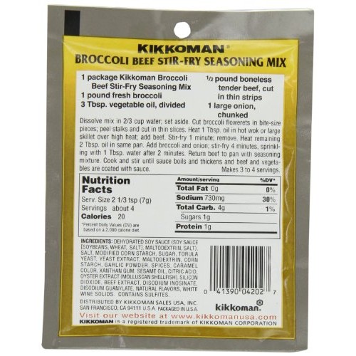 Kikkoman Stir Fry Seasoning Mix, Broccoli And Beef, 1-Ounce Pack