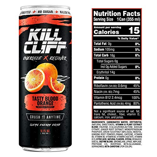 Kill Cliff Recovery Drink, Blood Orange, 12 Oz Cans, 12 Count -