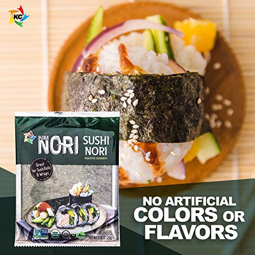 Organic 10 Full Size Sheet Kimnori Sushi Nori Premium Roasted Se
