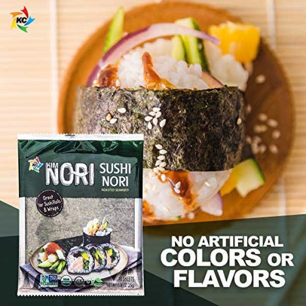 Organic 10 Full Size Sheet KIMNORI Sushi Nori Premium Roasted Se...