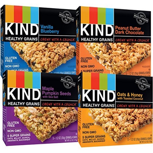Kind Healthy Whole Grains Granola Snack Bars, Count 4 Variety