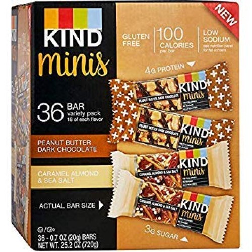Kind Bar Gluten Free, Low Sugar .Minis Variety Pack, 36 Bars