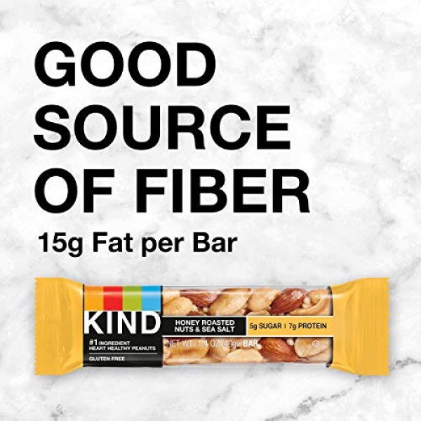 Kind Bars, Honey Roasted Nuts &Amp; Sea Salt, Gluten Free, Low Sugar